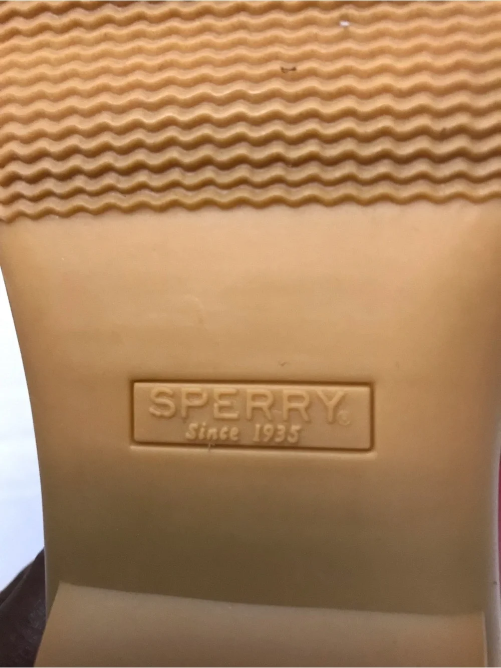 Sperry Red and Brown Waterproof Lace-Up Rain Boots